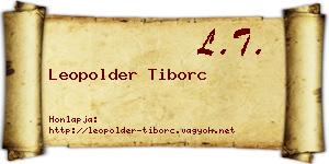 Leopolder Tiborc névjegykártya
